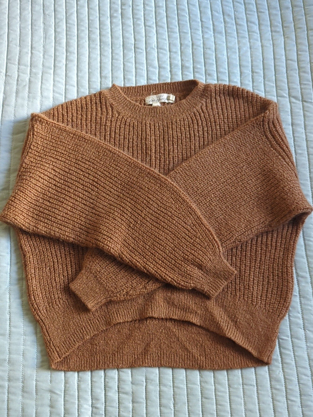 H&M LOGG Brown Knit Sweater Womens Small Oversized Cozy Fall Pullover
